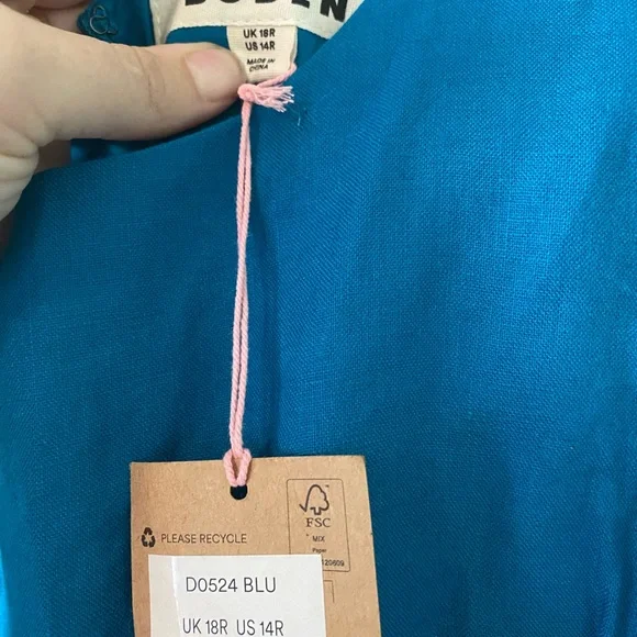 Boden Blue Sleeveless Cut Out Sheath Dress - Picture 2 of 6